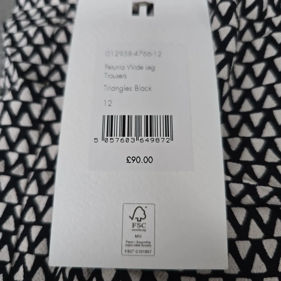 HUSH PETUNIA WIDE LEG TROUSERS - SIZE 12