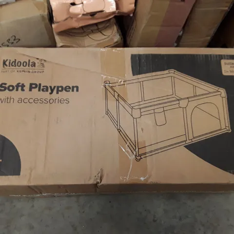 BOXED KIDOOLA SOFT PLAY PEN WITH ACCESSORIES- TEAL