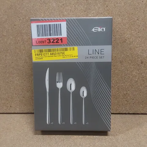 BOXED LINE 24 PIECE 18/10 STAINLESS STEEL CUTLERY SET, SERVICE FOR 6