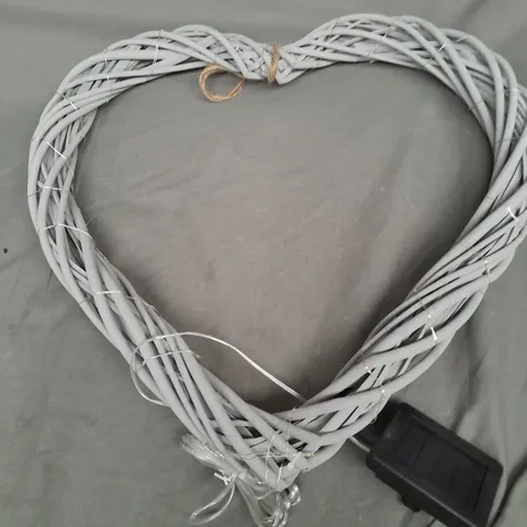 GREY WILLOW SOLAR LIT HEART