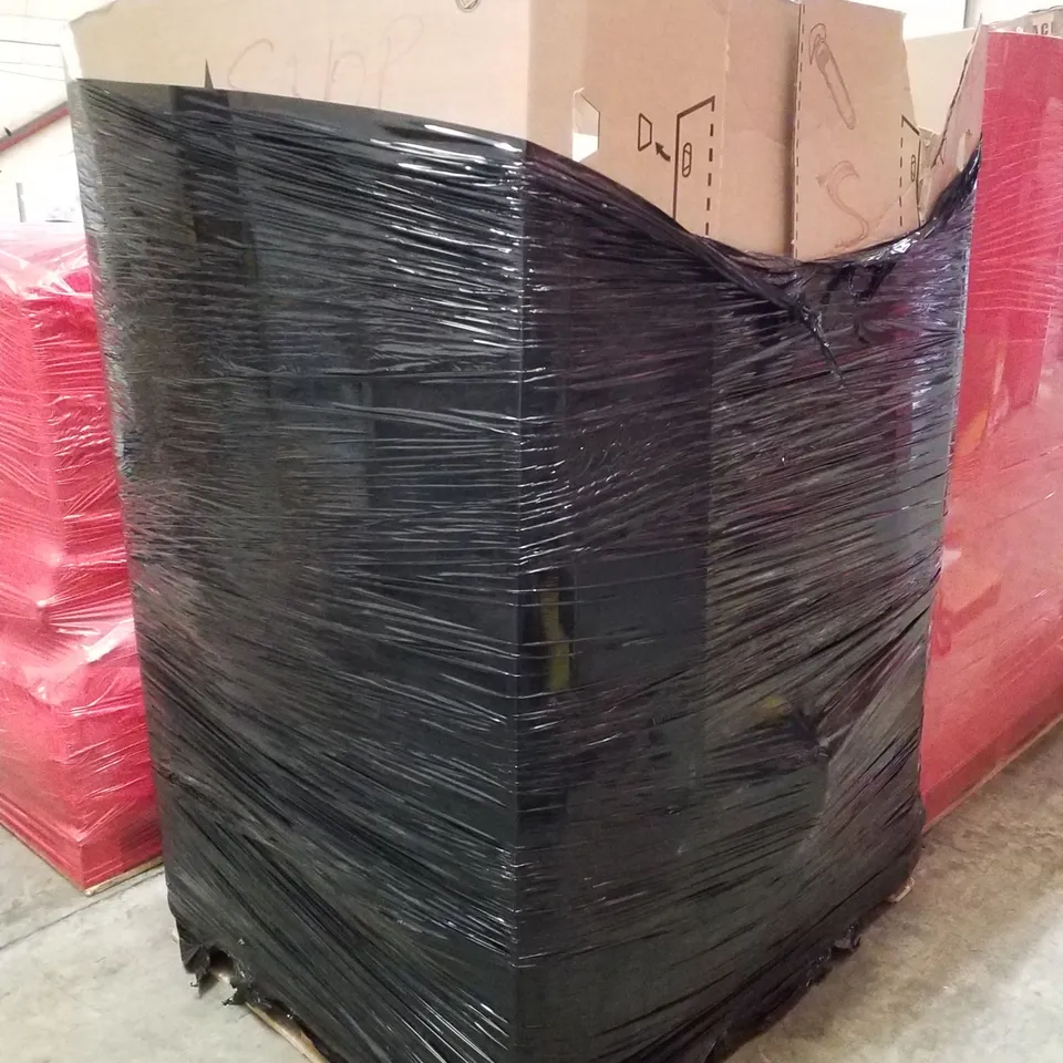 PALLET CONTAINING ASSORTED PRODUCTS INCLUDING CLOTHES DRYING RACK, PIZZA STONE, EXTENDABLE WALL MOUNT, PETS PORTABLE COLLAPSIBLE SOFT CRATE & OFFICE STOOL