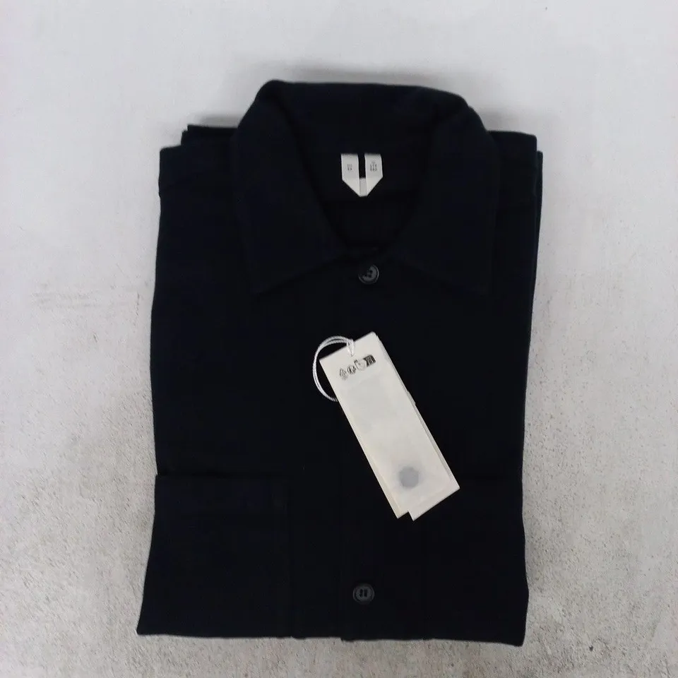 ARKET LONG SLEEVE BUTTON-UP OVERSHIRT IN BLACK SIZE EU 44