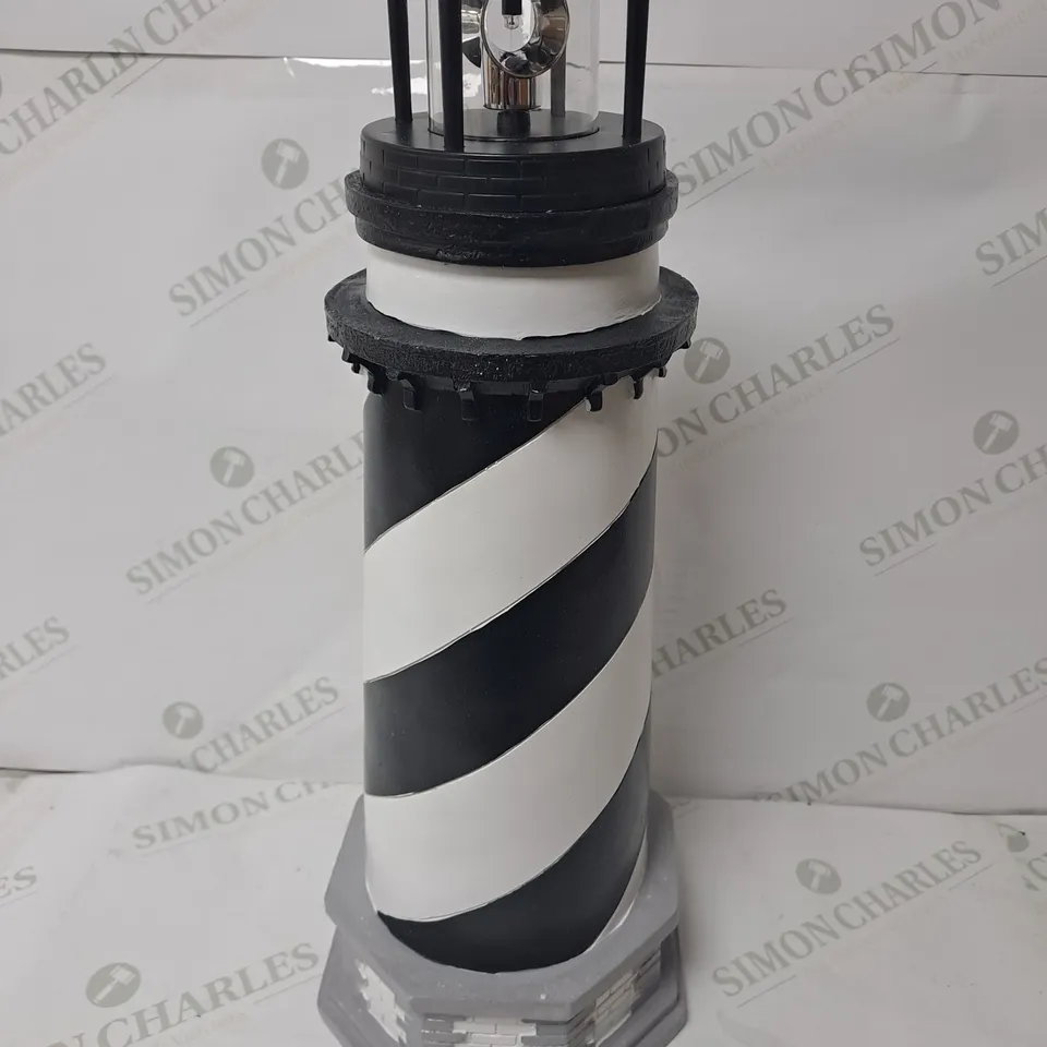 BOXED GARDEN REFLECTIONS SOLAR LED LIGHTHOUSE 50CM, BLACK