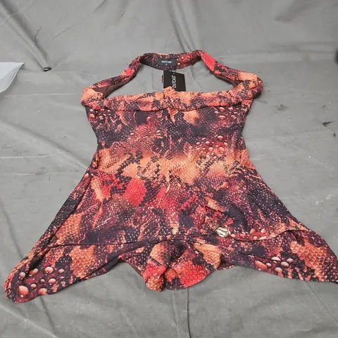 OUTCAST LUNA PLAYSUIT NARANJA – WOMEN'S SMALL UK SNAKESKIN PRINT