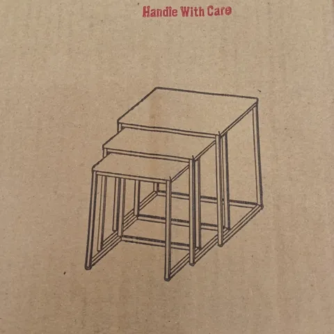 BOXED ASPECT MURANO SET OF 3 NESTING TABLE - GREY/CHROME (1 BOX)