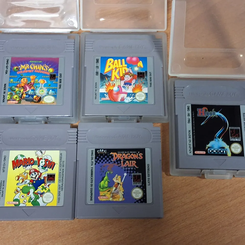 LOT OF 5 ASSORTED GAMEBOY GAMES TO INCLUDE MARIO & YOSHI AND DRAGONS LAIR