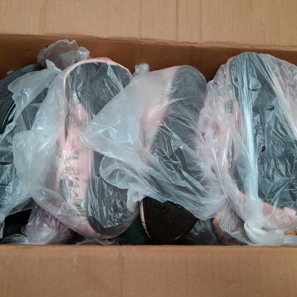 BOX OF APPROX 32 ASSORTED SLIP ON BALLET SHOES IN VARIOUS SIZES & COLOURS