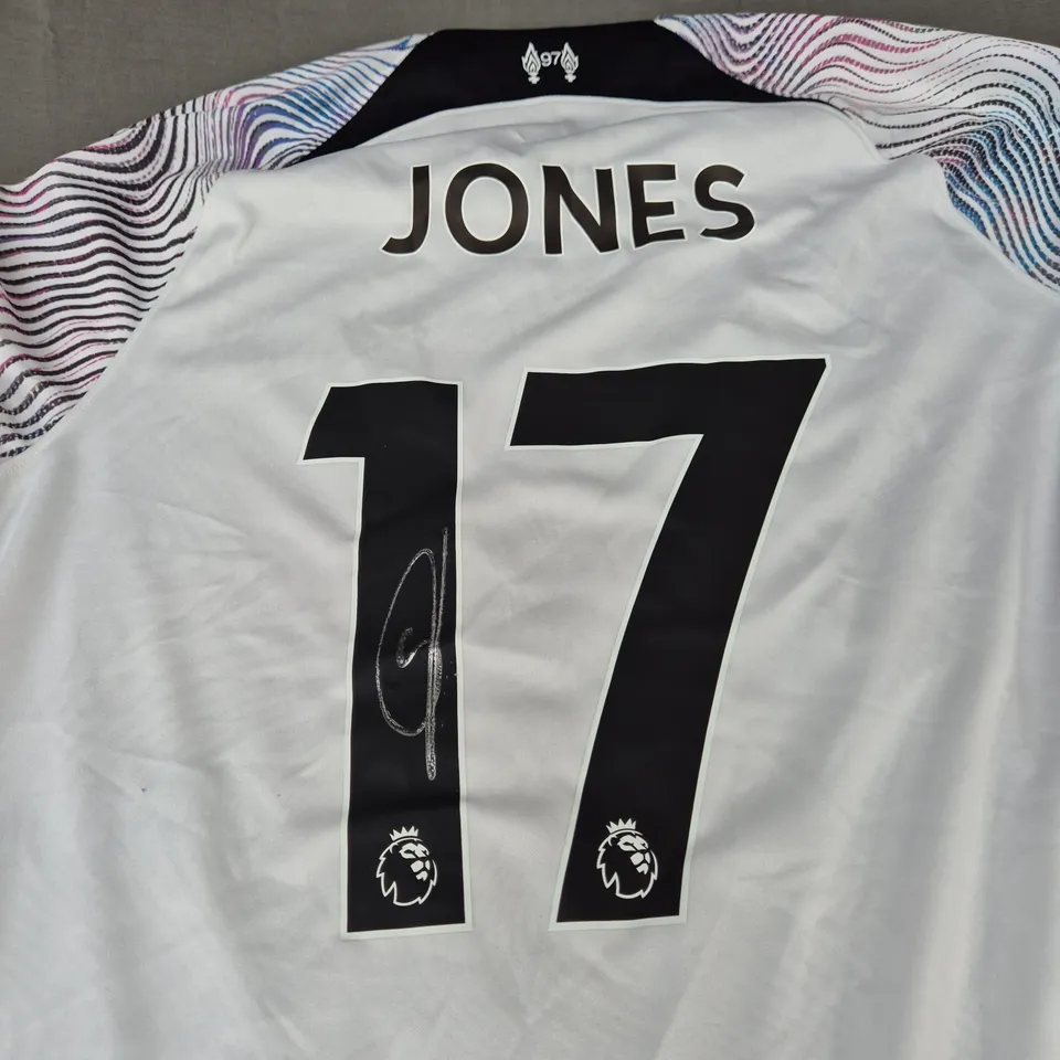 SIGNED LIVERPOOL FC AWAY SHIRT - JONES 17 - SIZE LARGE