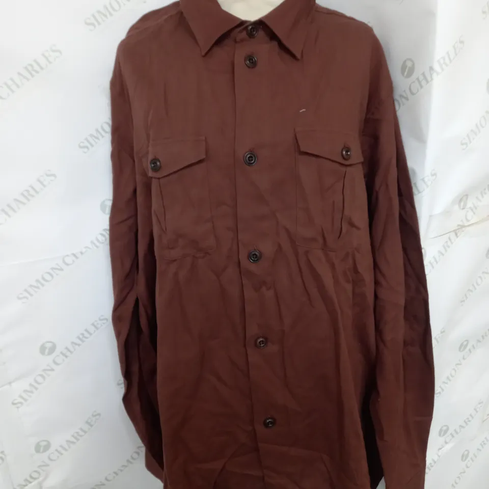 SIRPLUS SOFT COTTON WORK SHIRT IN TERRACOTA XXL 