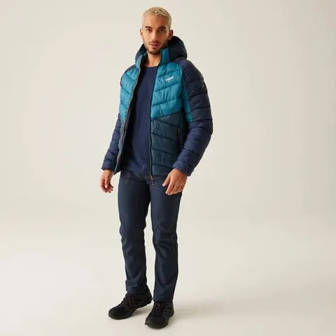 BRAND NEW REGATTA MEN'S DALENT INSULATED HOODED JACKET BLUE/MIDNIGHT DENIM SMALL