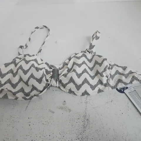 BRAVISSIMO VANUATU BIKINI TOP – CREAM/BLACK PRINT, UK 32E