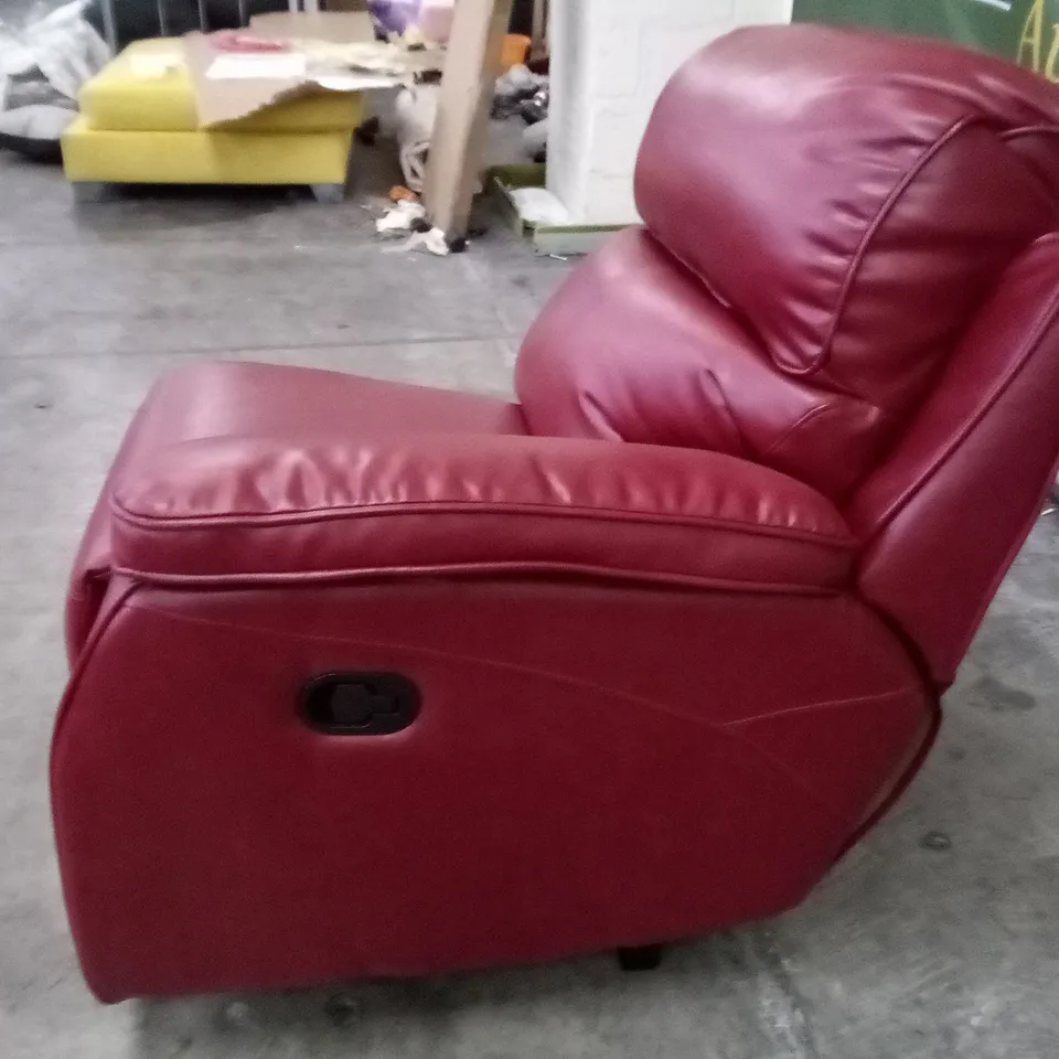 QUALITY DESIGNER CELINE RIGHT HAND ARM RECLINER RED