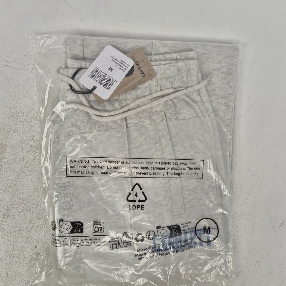 BAGGED CARHARTT POND CORPS SWEAT PANTS IN ASH HEATHER SIZE MEDIUM