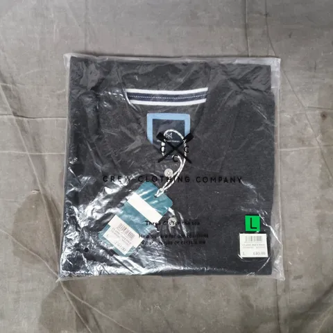 BAGGED CREW CLOTHING COMPANY CLASSIC PIQUE POLO IN CHARCOAL SIZE LARGE