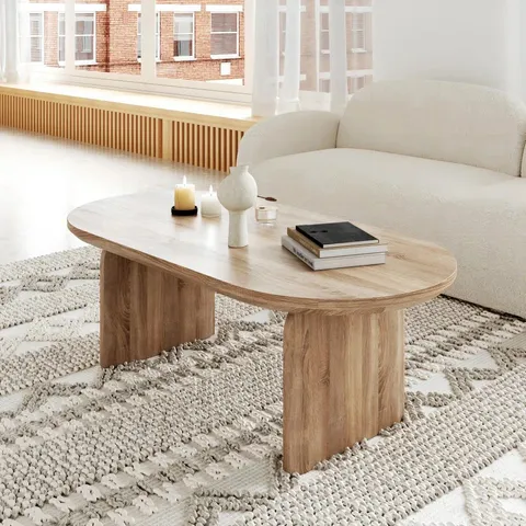 BOXED BELLUNO OVAL 60cm L x 120cm W COFFEE TABLE (1 BOX)