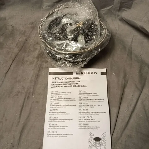 REDSUN SINGLE-BURNER CAMPING STOVE WITH HARD-SHELL CARRY CASE – INCLUDES HOSE & MANUAL