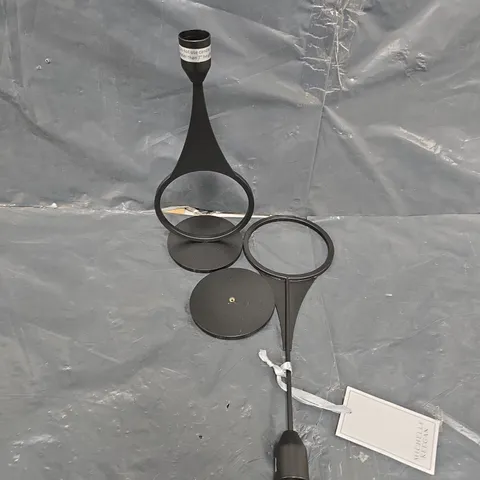 MICHELLE KEEGAN HOME SET OF 2 BLACK ABSTRACT CANDLE HOLDERS