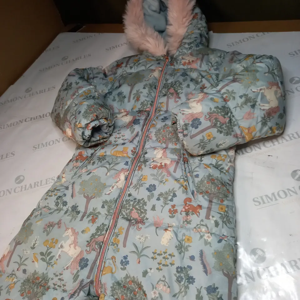 GIRLS ZIPPED ALL IN ONE SNOWSUIT WITH FAUX FUR HOOD SIZE UNSPECIFIED