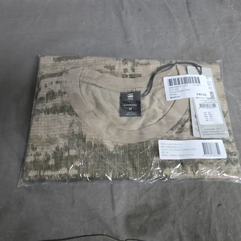 BAGGED G-STAR RAW CAMO POCKET TEE IN KHAKI - MEDIUM