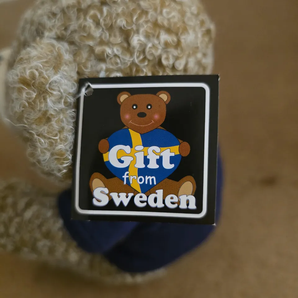 TEDDY BEAR PLUSH WITH SWEDEN FLAG SHIRT - GIFT FROM SWEDEN