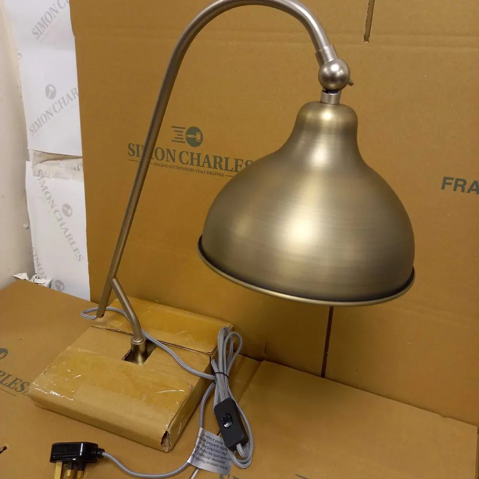 JOHN LEWIS BARN TASK LAMP, ANTIQUATED BRASS FINISH