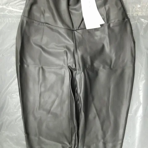 MINT VELVET LEATHER LOOK LEGGINGS - BLACK - SMALL