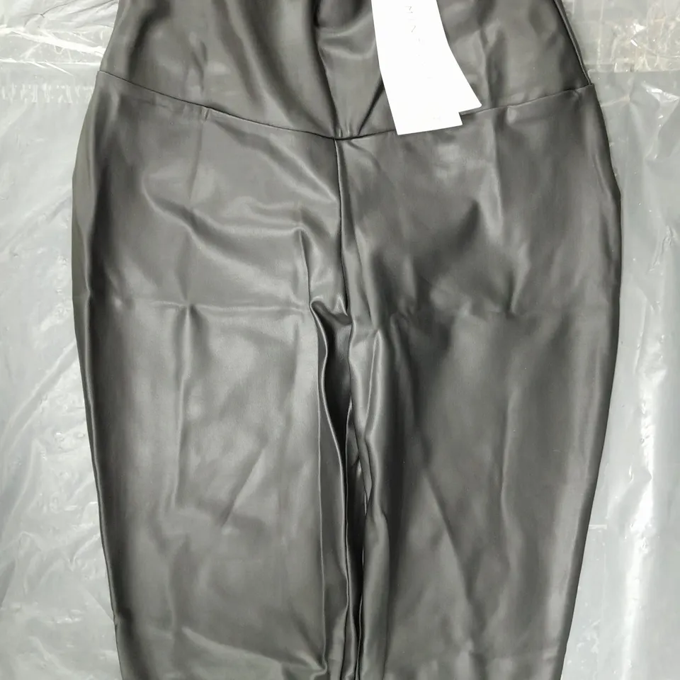 MINT VELVET LEATHER LOOK LEGGINGS - BLACK - SMALL