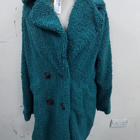 ROMAN BUTTON DB BORG COAT IN GREY - UK 14