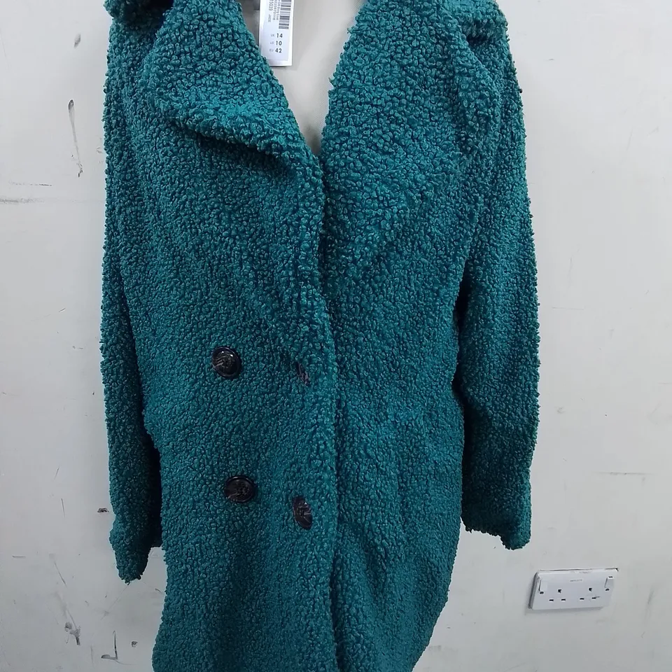 ROMAN BUTTON DB BORG COAT IN GREY - UK 14