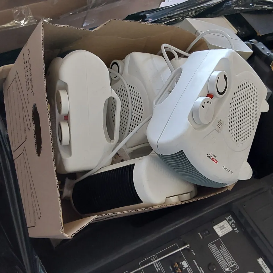 PALLET OF ASSORTED ELECTRICALS AND CONSUMER PRODUCTS TO INCLUDE; PA915 MOBILE AMPLIFIER, HUMPHREY LENS ANALYZER, FAN/HEATERS FOOTREST ECT.