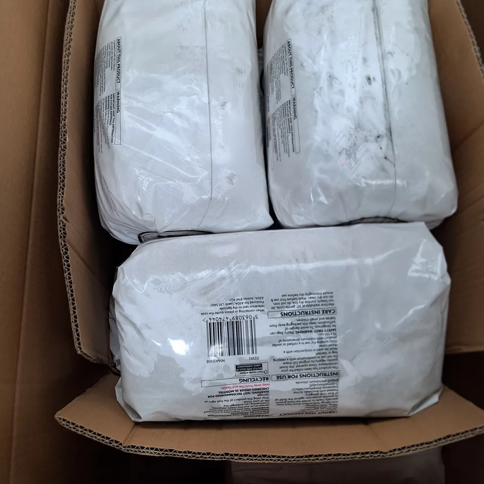 BOX OF APPROXIMATELY 8 ANTI-ALLERGY DUVET JUNIOR/COT BED 4 TOG
