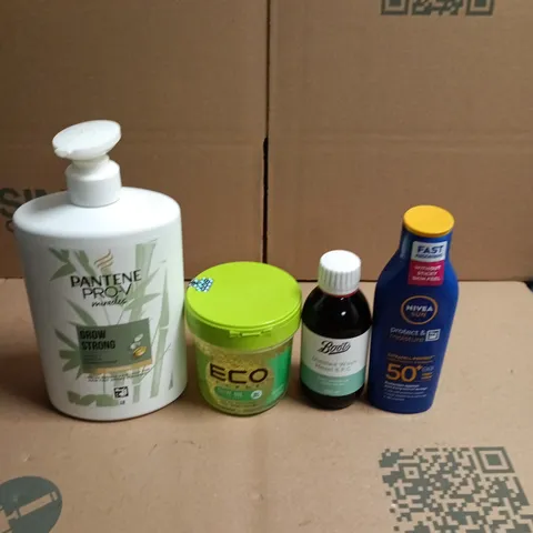APPROXIMATEY 15 ASSORTED HEALTH AND BEAUTY PRODUCTS TO INCLUDE - NIVEA SUN LOTION - PANTENE PRO-V SHAMPOO AND DISTILLED WITCH HAZEL