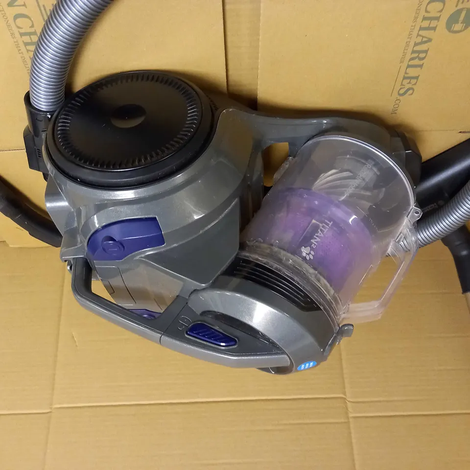 RUSSELL HOBBS TITAN 2 PET CYLINDER VACUUM IN GREY AND PURPLE