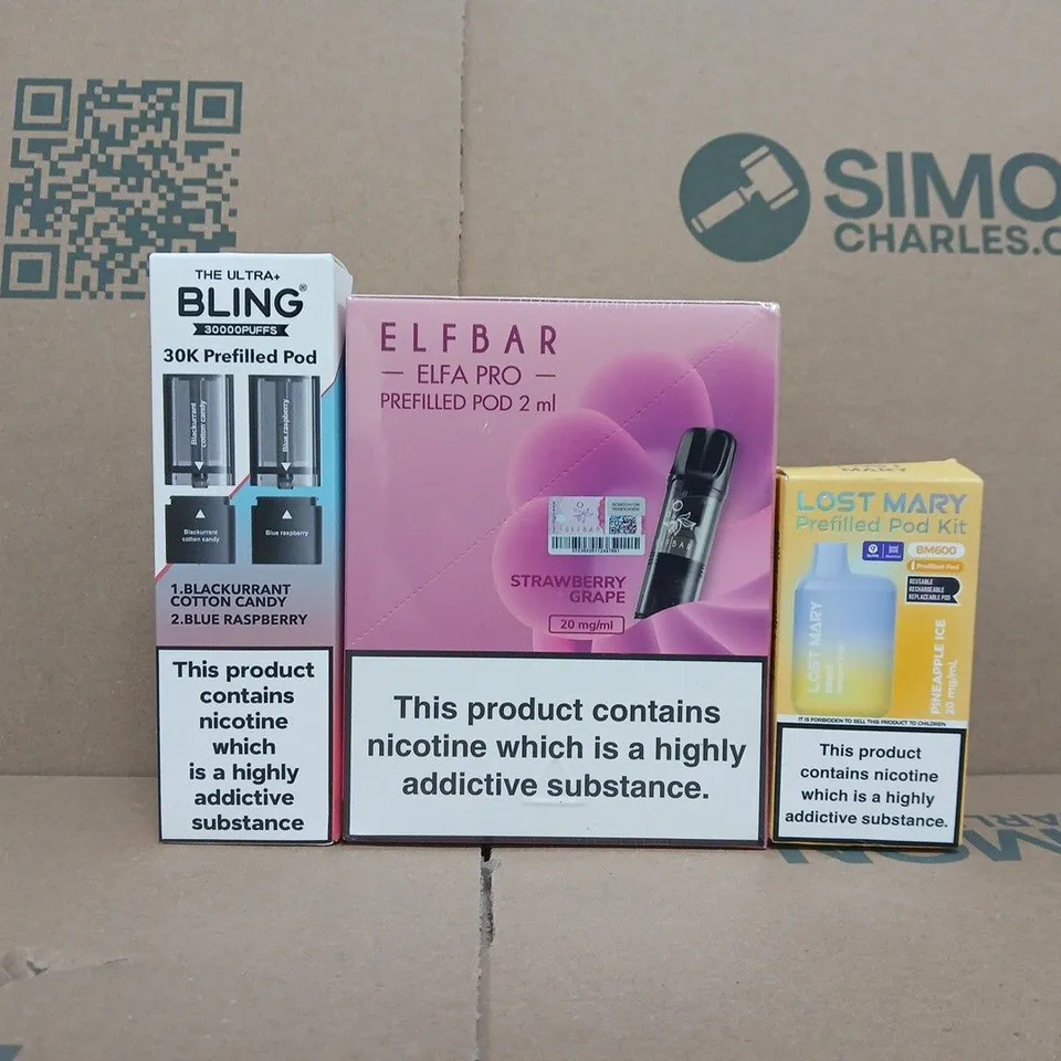 APPROXIAMTELY 15 ASSORTED VAPING PRODUCTS TO INCLUDE ELFBAR, LOST MARY, ETC - COLLECTION ONLY