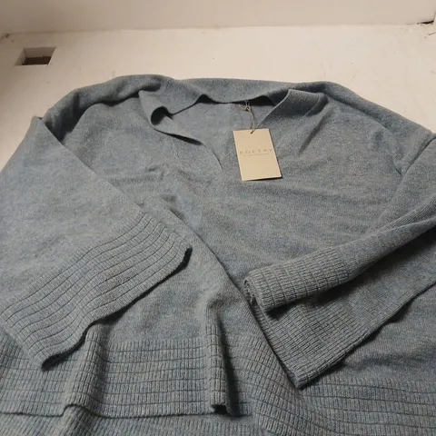 POETRY FASHION TEAL FAWN KNIT SWEATER – UK 12