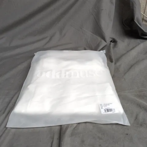 ODDMUSE LONDON THE ULTIMATE MUSE PEARL TRIM MIDI DRESS WHITE LARGE, BRIDAL. BAGGED