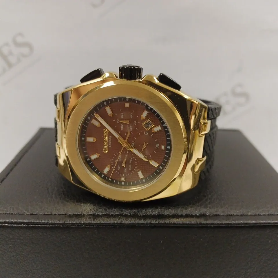 GAMAGES OF LONDON LIMITED EDITION HAND ASSEMBLED COMMANDER AUTOMATIC GOLD WATCH RRP £695