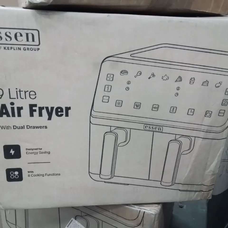 BOXED KEPLIN 9 LITRE DUAL DRAWER AIR FRYER 