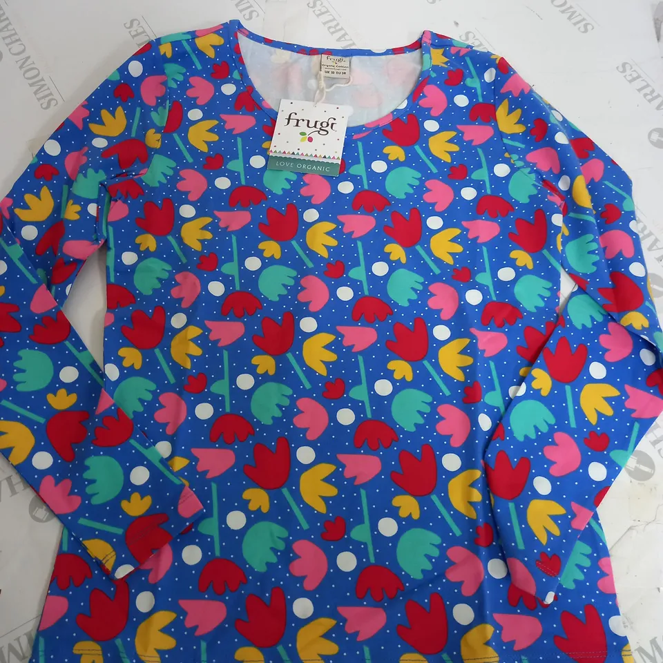 FRUGI GROWN UPS BRUHER TOP IN LOTUS BLOOM - SIZE 10