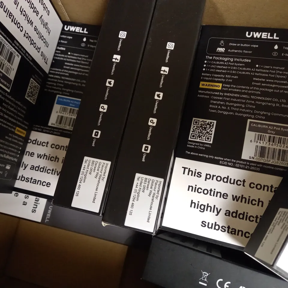 APPROXIMATELY 20 BOXED UWELL CALIBURN A2 POD SYSTEM 