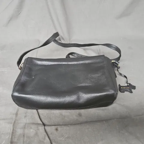 RADLEY BLACK LEATHER HANDBAG WITH PINK CARRY BAG