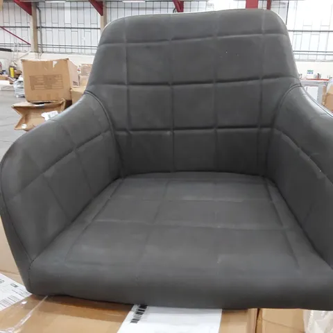 BOXED CLIPOP CLARA FAUX LEATHER GREY DINING CHAIR (1 BOX)