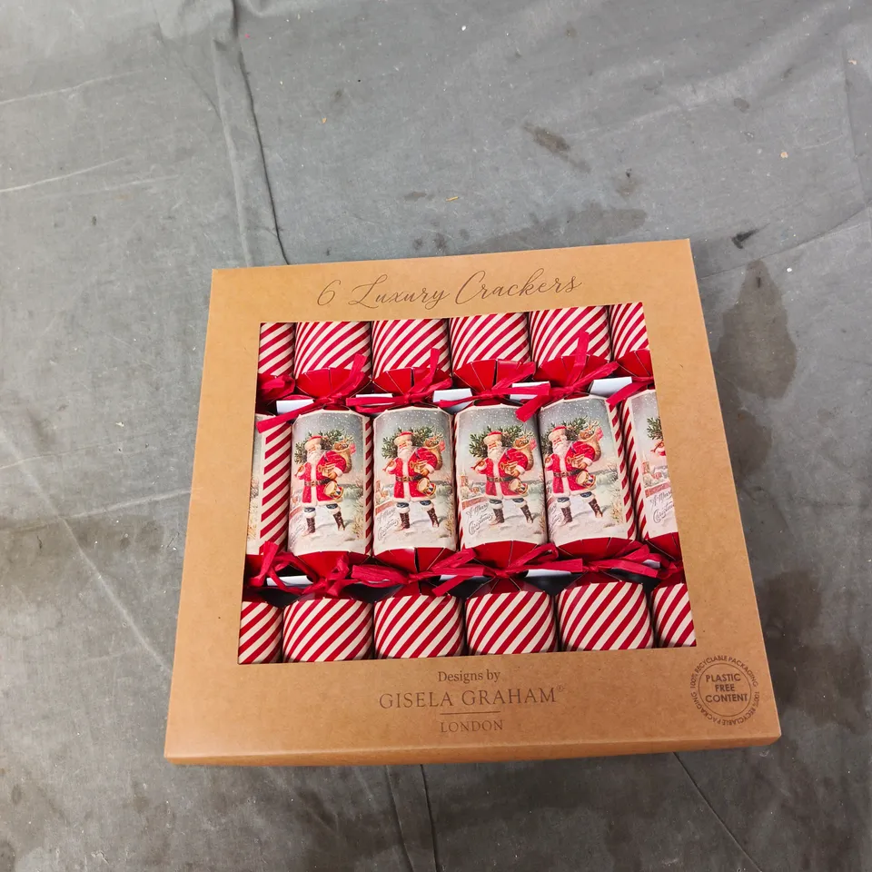6X GISELA GRAHAM LUXURY CHRISTMAS CRACKERS 