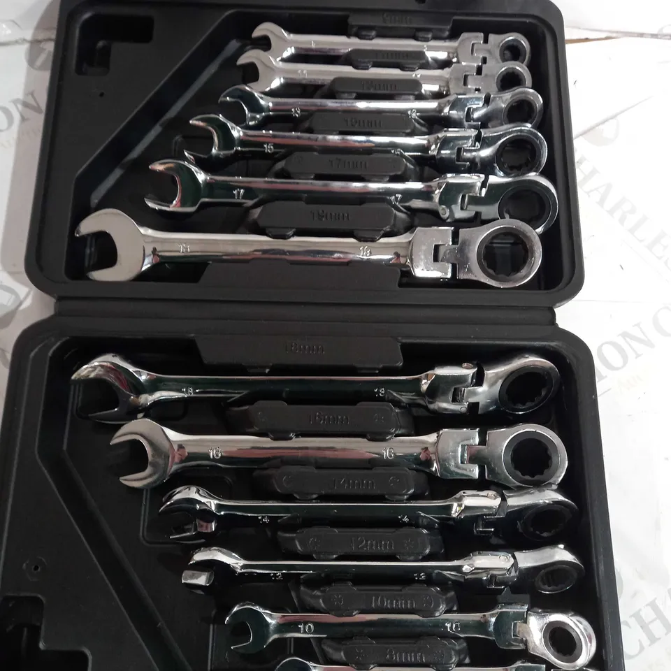 BOXED MORNING BUSINESS 8-19MM METRIC FLEXIBLE HEAD RATCHETING WRENCH 
