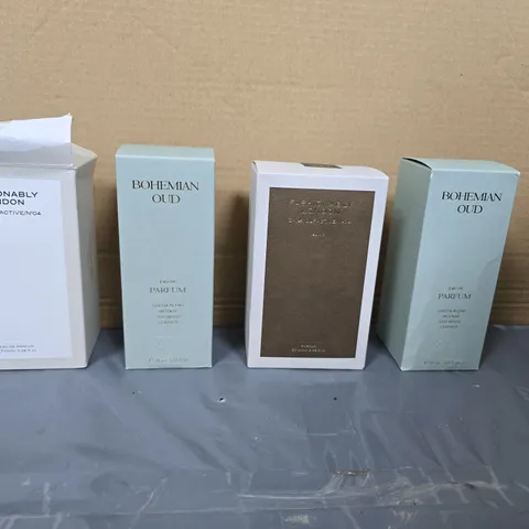 SET OF 4 BOXED ZARA FRAGRANCES: FASHIONABLY LONDON AND BOHEMIAN OUD