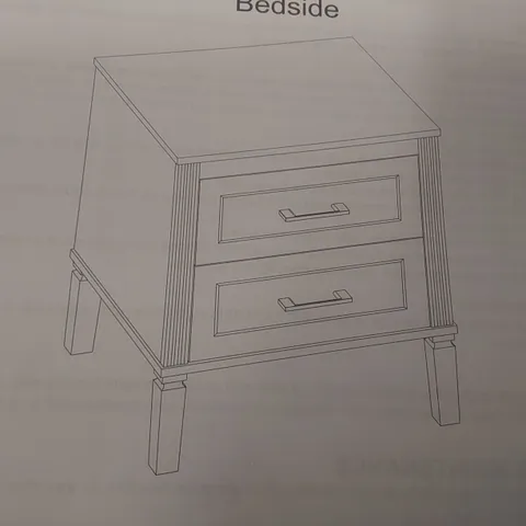 BOXED DUSK SIENNA 2-DRAWER BEDSIDE TABLE
