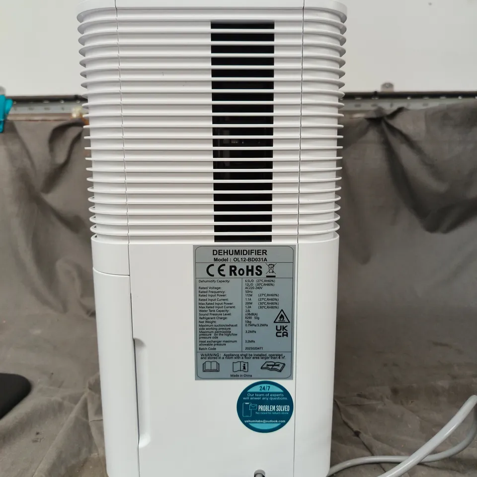 HUMILABS DEHUMIDIFIER OL12-BD031A