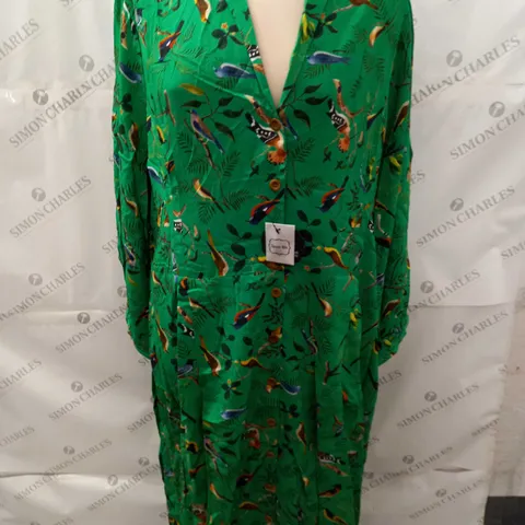 JOANIE BARBARA BIRDS GREEN DRESS - UK 22