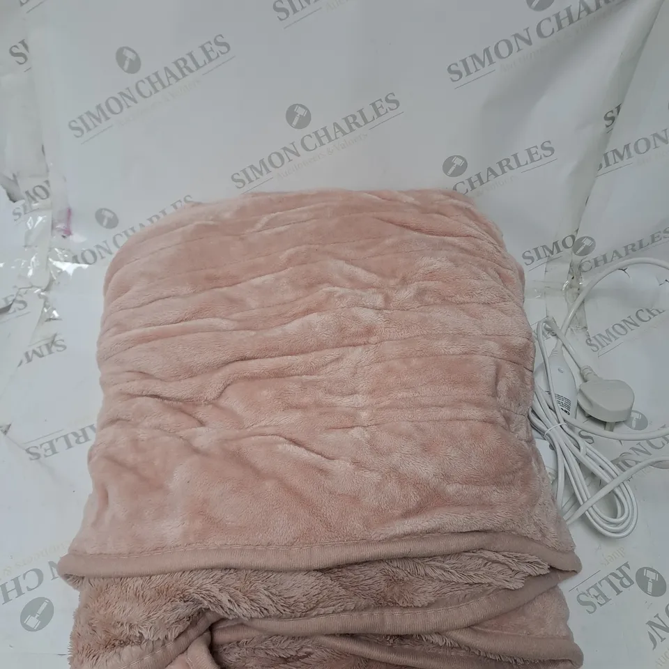 COZEE HOME FAUX FUR AND VELVETSOFT HEATED THROW WITH 9 HEAT SETTINGS