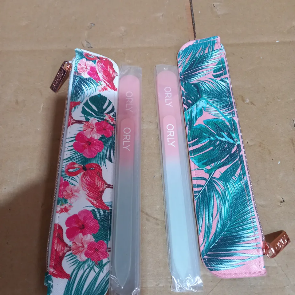 ORLY PARADISE SET OF 2 HOME & AWAY CRYSTAL NAIL FILE DUO & BAG